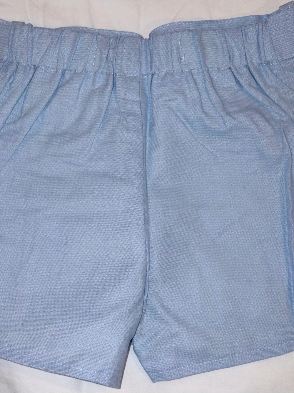 The Oaks Apparel Co Joseph Blue Linen Short Set fully lined sz 18 months NWT